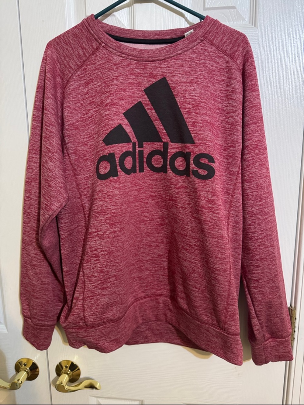 adidas Maroon Heather Pullover Sweatshirt with Black Logo